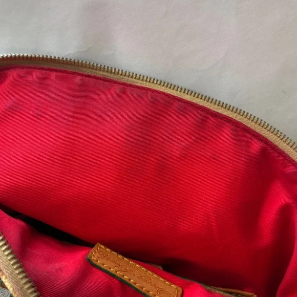 Dooney & Bourke Pansy Domed Satchel Yellow Blue Tan White Floral Leather - Picture 14 of 14